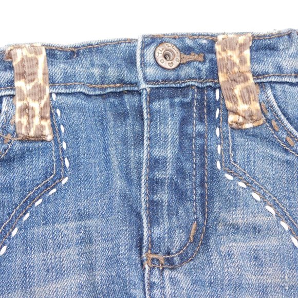 The Children's Place Girls 3T Denim Leopard Print Trim Skirt - Picture 3 of 10